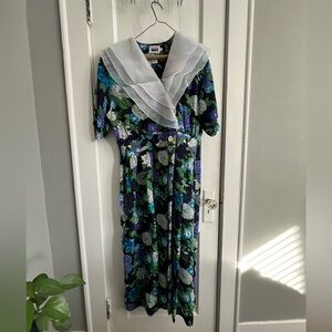 Vintage Women’s Dress 1980s Size 14 Leslie Fay